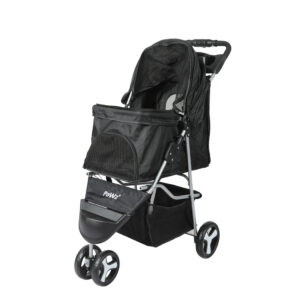 PaWz Large Pet Stroller Dog Cat Carrier Black