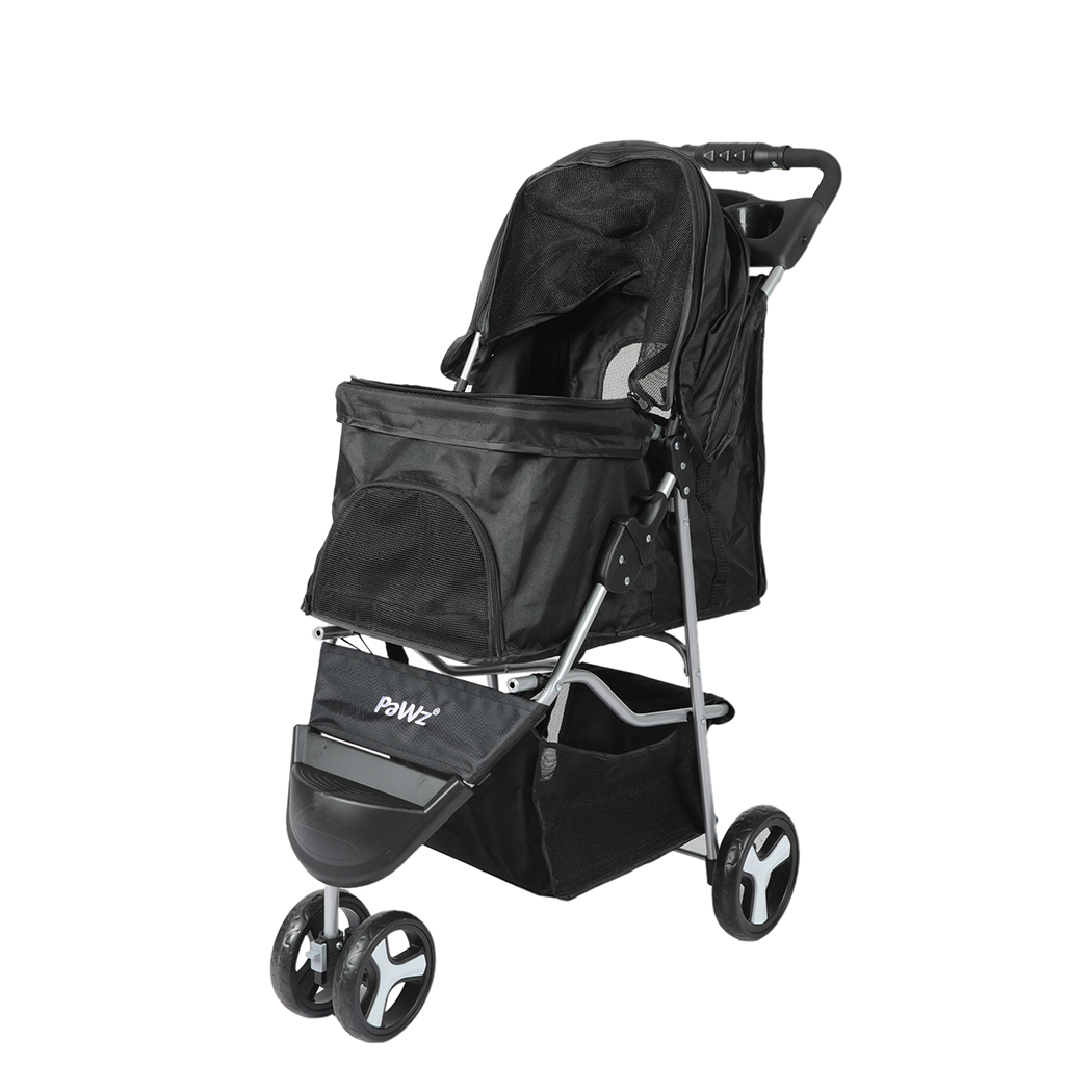 PaWz Large Pet Stroller Dog Cat Carrier Black