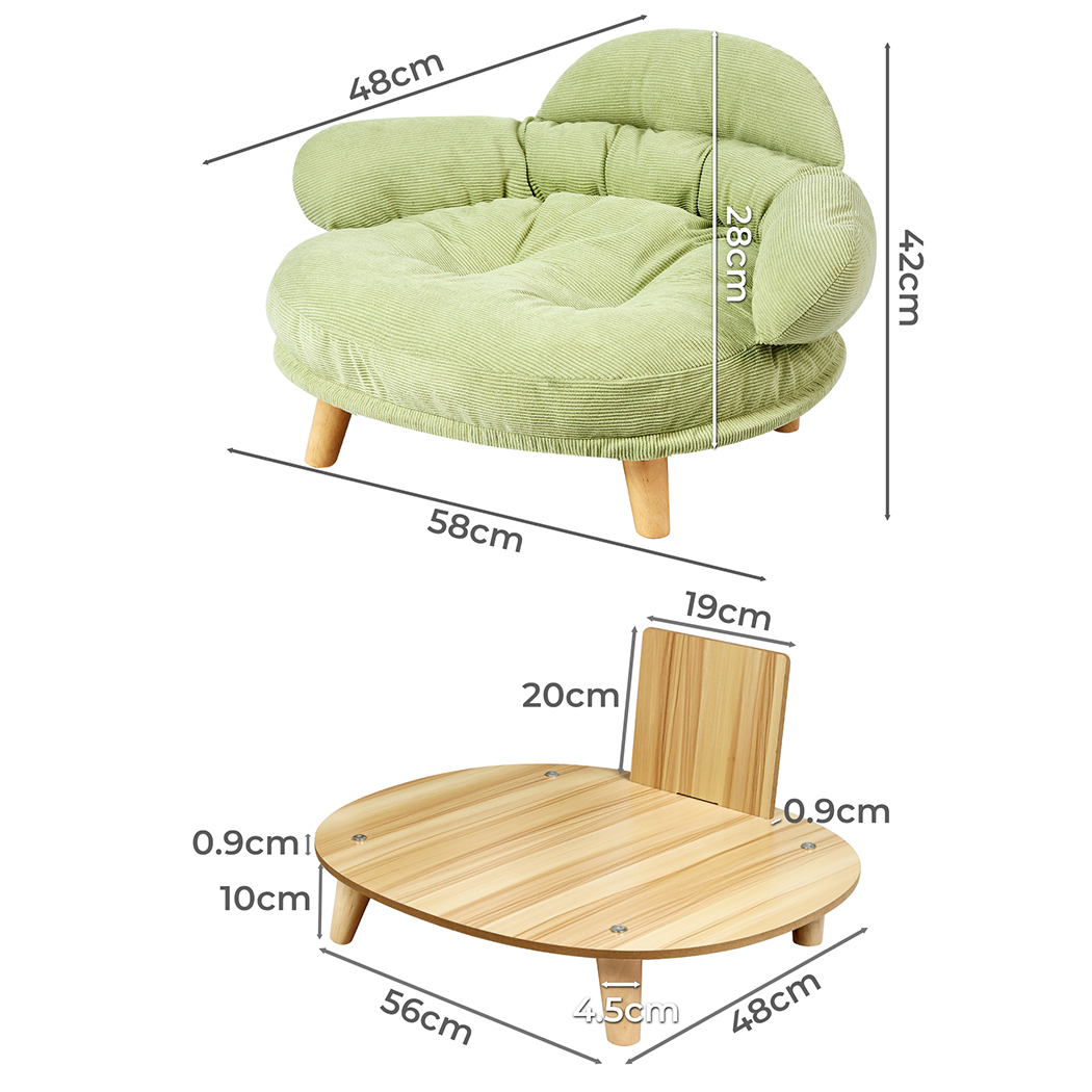 Pawz Elevated Pet Dog Cat Sofa Bed Couch L Size Green - Image 3